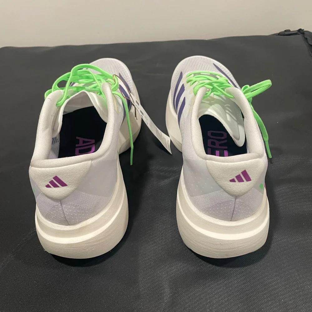 Adidas Adizero Evo SL Running Shoes White Purple Pink JS4456 Men 9.5 Womens 10.5
